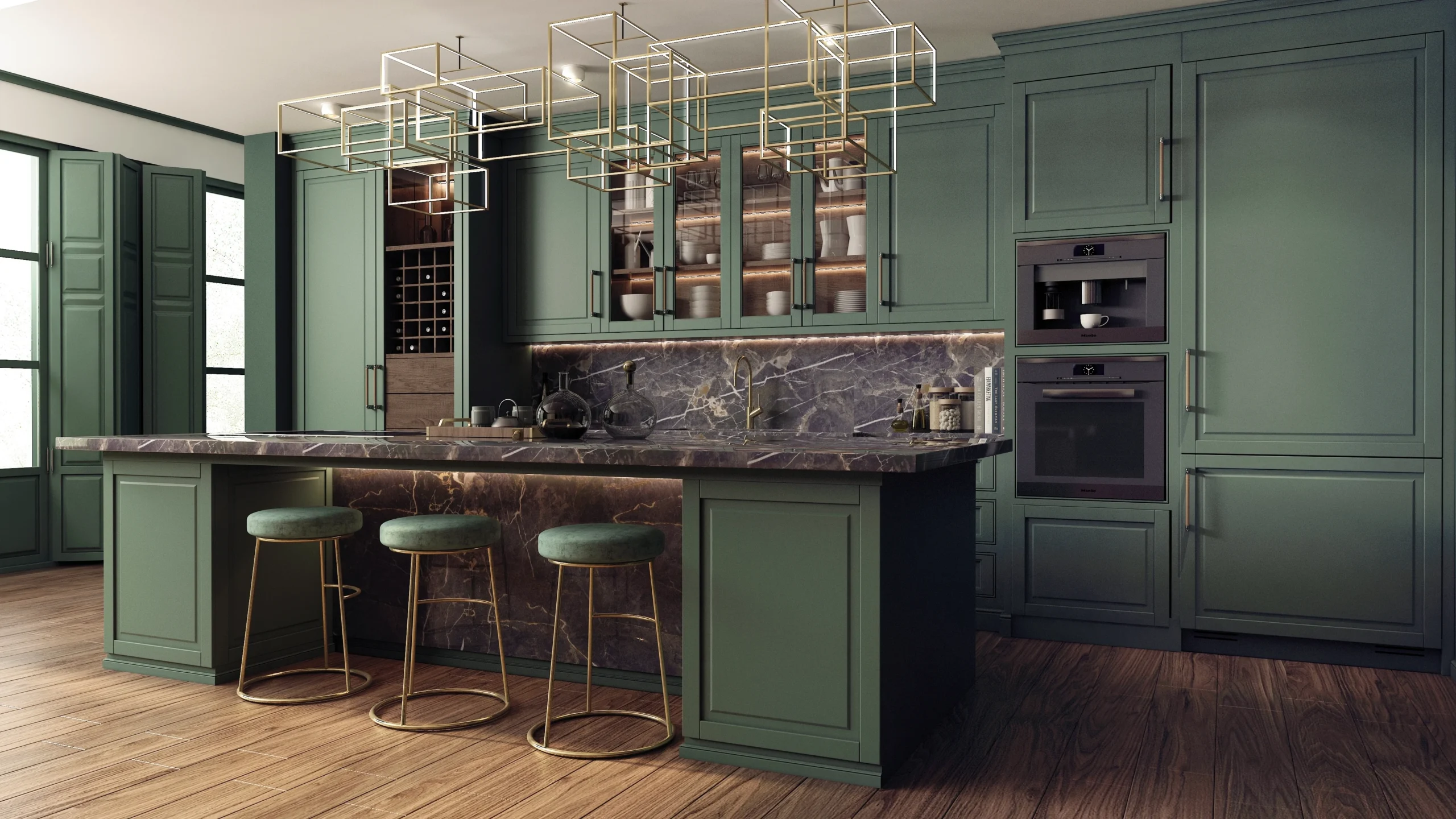 Luxury PU-painted shaker kitchen