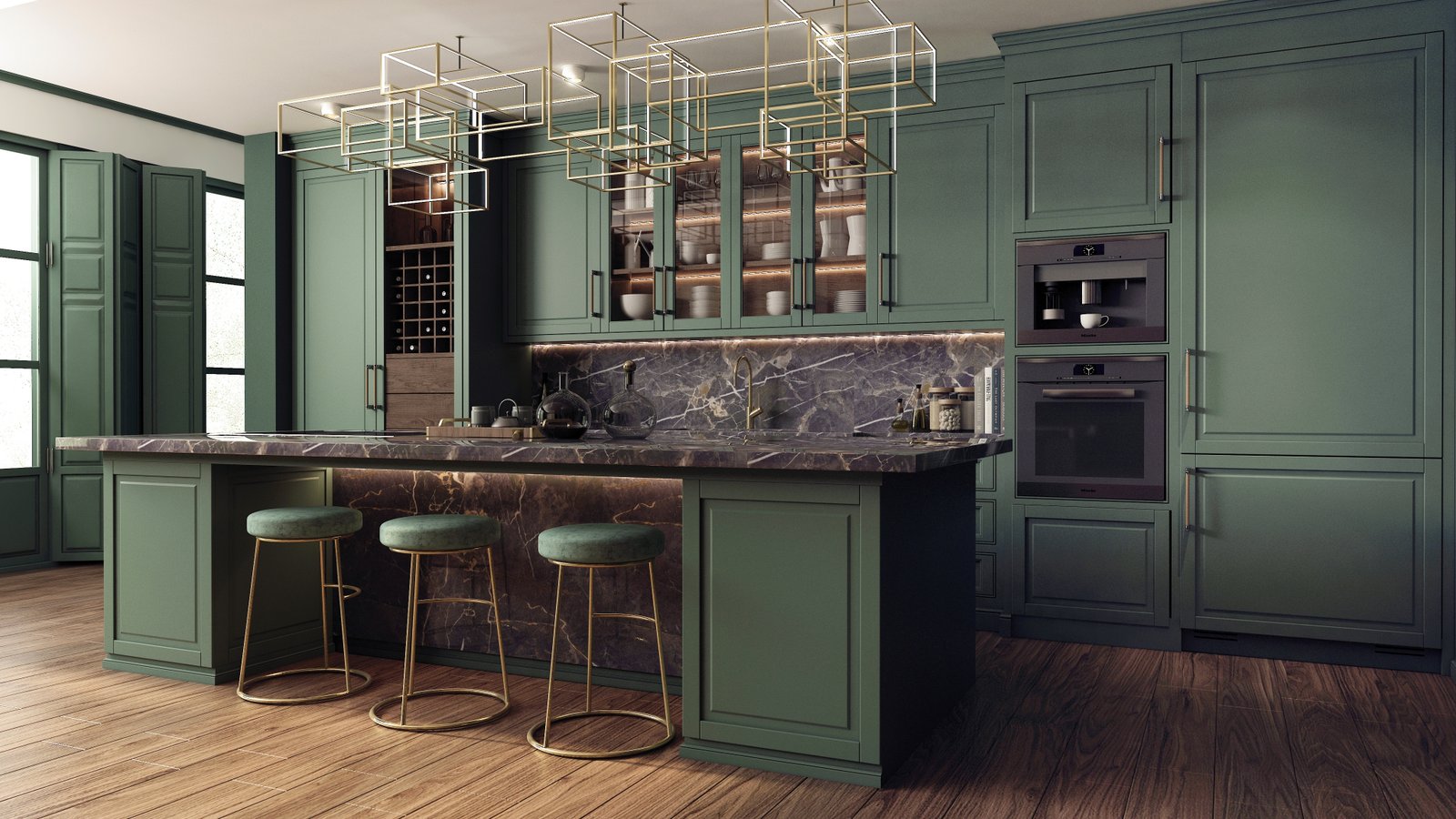 Luxury PU-painted shaker kitchen